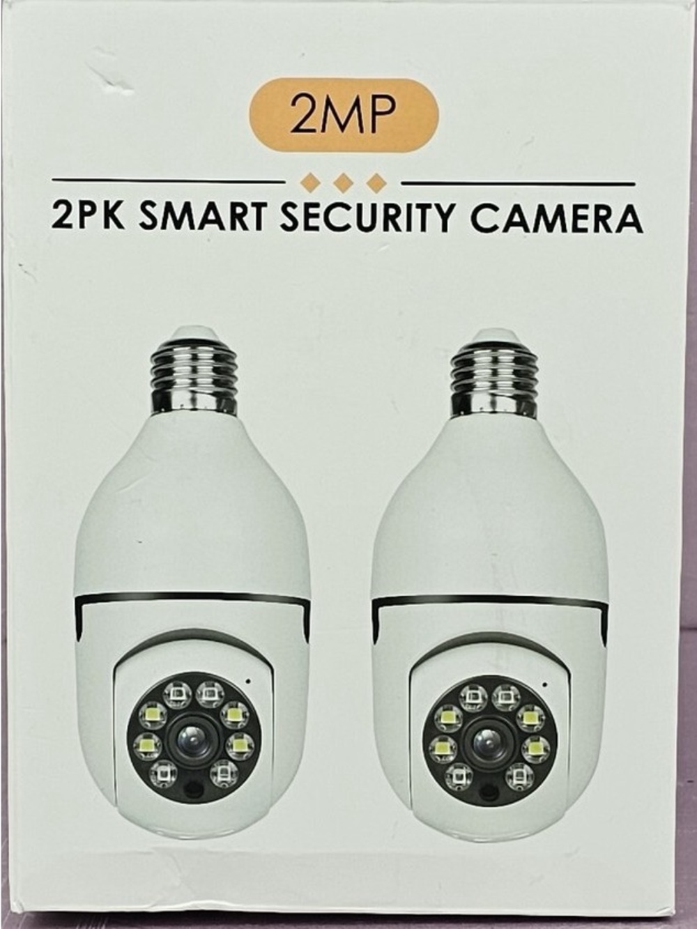 2MP White Smart Security Camera Bulb — 2 Pack